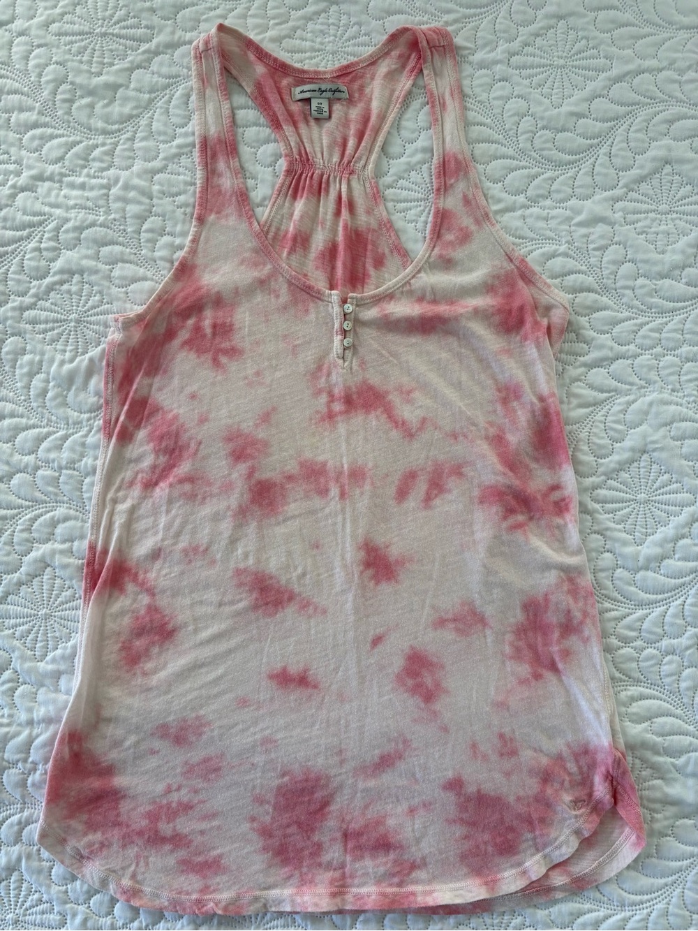 American Eagle Outfitters Pink Tie-Dye Racerback Tank top retro size small